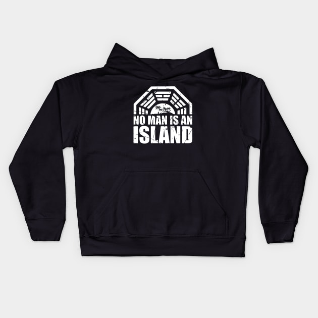 No Man Is An Island Kids Hoodie by Mouthpiece Studios